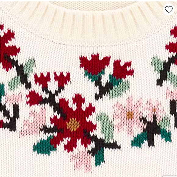 NWT: Girls Embroidered Cotton Holiday Sweater. - Picture 2 of 10